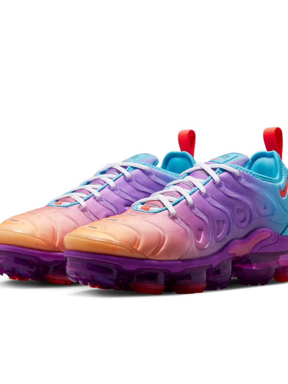 Nike Gradient VaporMax Plus Sneakers - Peach Pink Purple Teal Red Accents